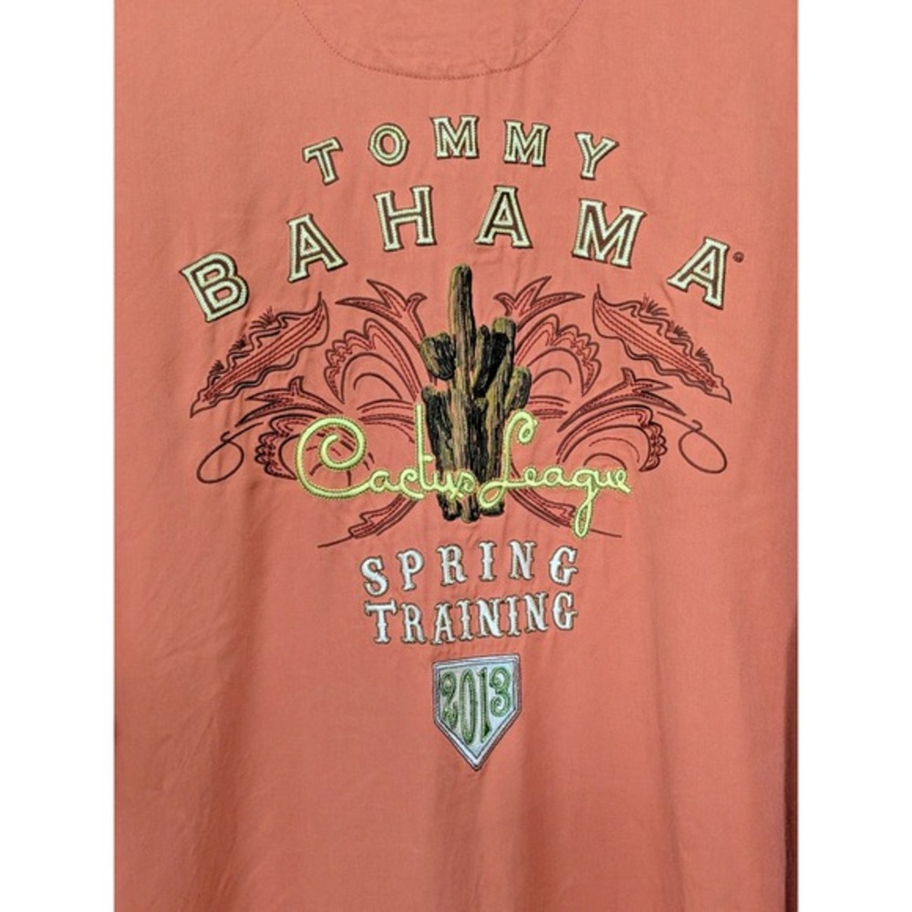 Tommy‎ Bahama Mens XL Silk MLB 2013 Spring Training Cactus League Shirt Orange